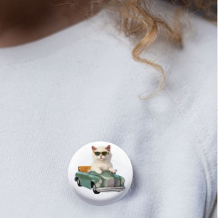 Cat use kids car minimalist elegant trending 2025 6 Cm Round Badge
