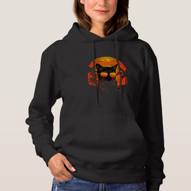 Cat  Vacation Cat In Sunglasses On Sunset 1 Hoodie (Front)
