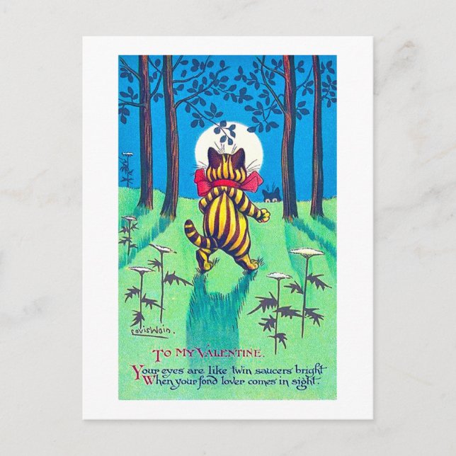 Cat Valentine, Louis Wain Postcard (Front)