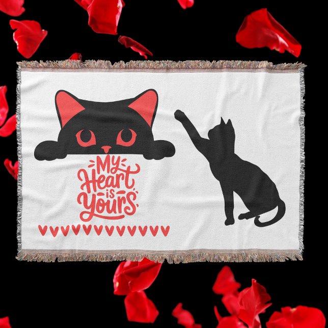 Cat Valentine - My Heart is Yours on white | Throw Blanket (Creator Uploaded)