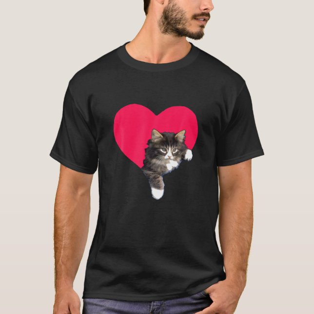 Cat Valentine's Day Cute Kitty Valentine Gifts Cat T-Shirt (Front)