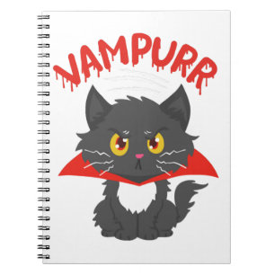 Cat Vampire Halloween Notebook