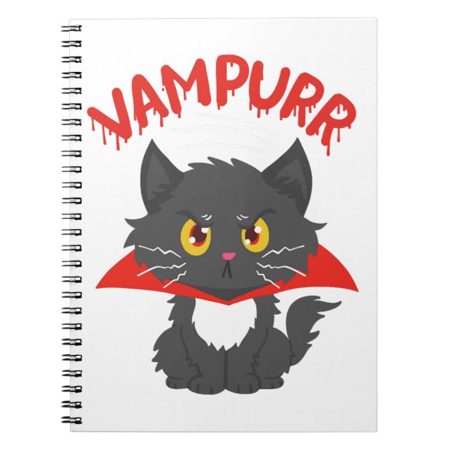 Cat Vampire Halloween Notebook (Front)