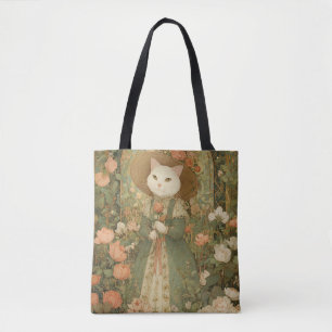 Cat - Victorian Cat Lady Rosewood Tote Bag