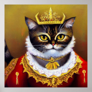 Cat Victorian Queen Poster