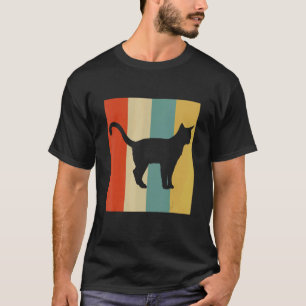 Cat Vintage Abyssinian Kitten Silhouette Feline T-Shirt