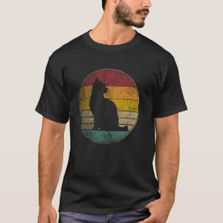 Cat - Vintage Distressed Retro Silhouette 60s 70s  T-Shirt