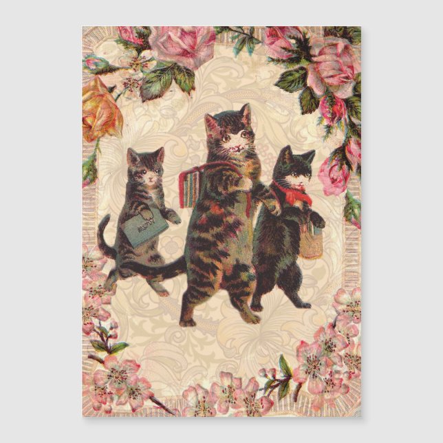 Cat Vintage Pretty Antique Kittens (Front)