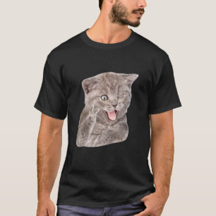 Cat Vintage Retro Cat Grey Cat T-Shirt