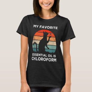 Cat Vintage Saying My Favourite Essential Oil is C T-Shirt