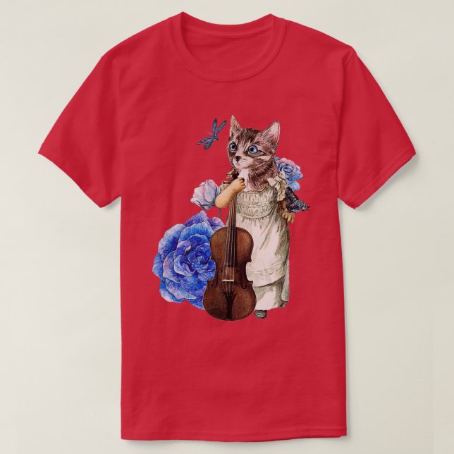 Cat Violinist T-Shirt (Design Front)