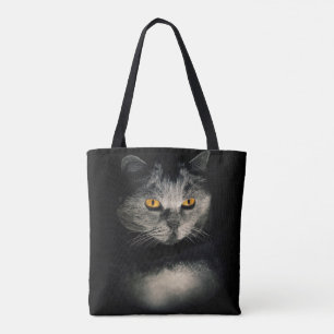 Cat Vision Grey Cat Cat's Eyes Tote Bag