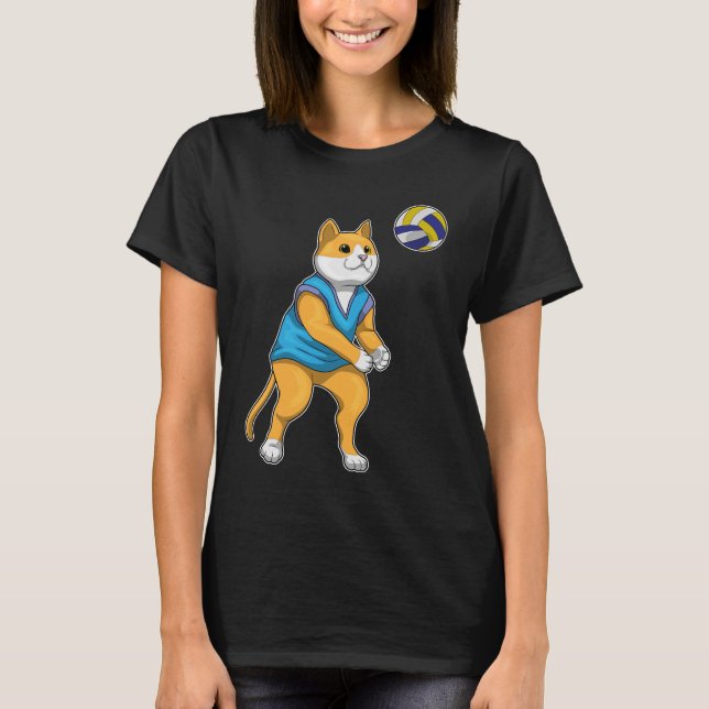 Cat Volleyball player Volleyball T-Shirt (Front)