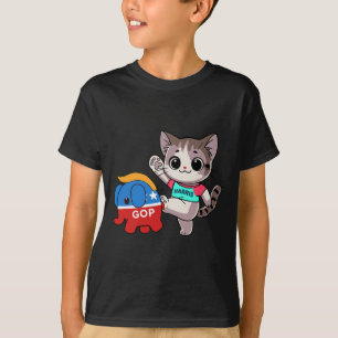 Cat Vs. Gop Elephant - Kamala Harris - Anti Trump T-Shirt