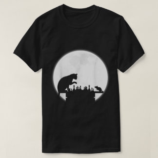 Cat vs Mouse Chess | Moonlight Strategy Art T-Shirt