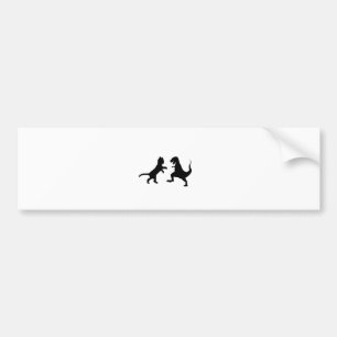 cat vs t-rex bumper sticker