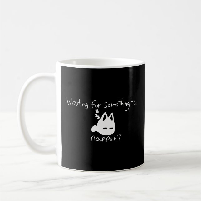 Cat Waiting For Something To Happen Omori Cat Insp Coffee Mug (Left)