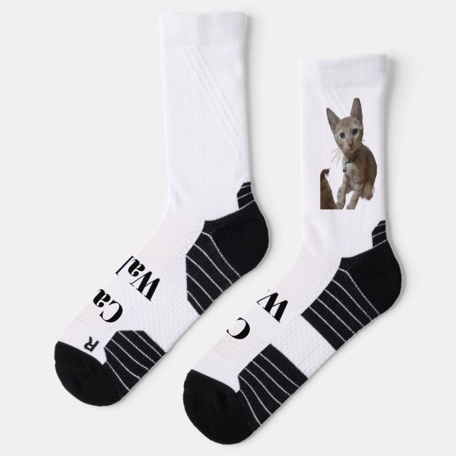  "Cat Walk", Create Your Own, Photo Customisable  Socks (Left)