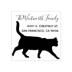 Cat Walk return address Rubber Stamp