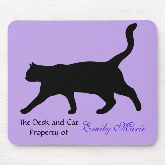 Cat Walk Silhouette: Desk of Mouse Pad (Front)