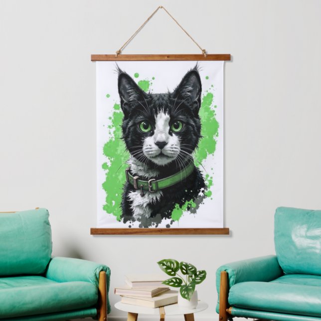 cat wall hangging tapestry art kitten cute kitty  (Living Room)