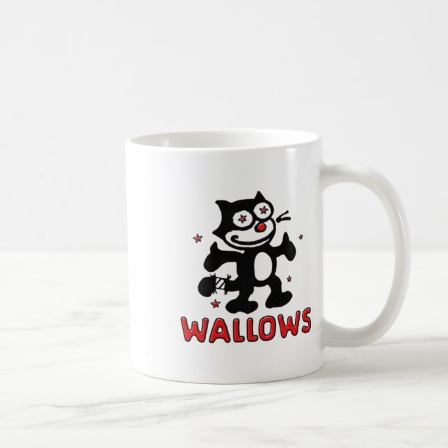 Cat Wallows Sticker  Coffee Mug (Right)
