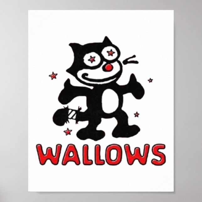 Cat Wallows Sticker  Poster (Front)