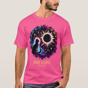 Cat Watching Total Solar Eclipse Apr 8 2024 Astron T-Shirt