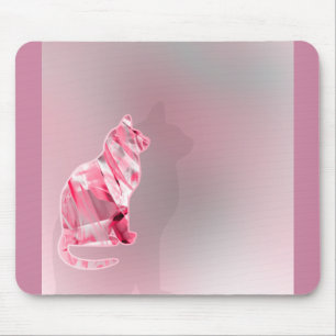 Cat Watercolor Animal for Rainbow Pink Cat Lovers Mouse Pad