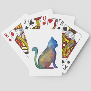 Cat Watercolor Classic Playing Cards