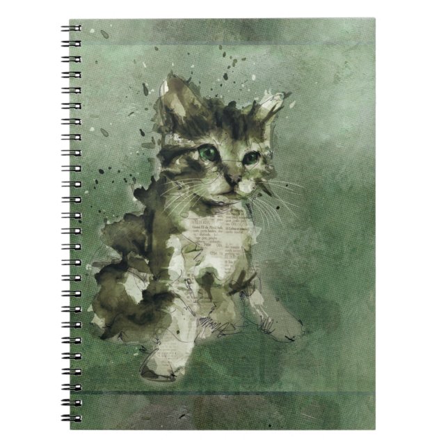 Cat watercolor painting notebook (Front)
