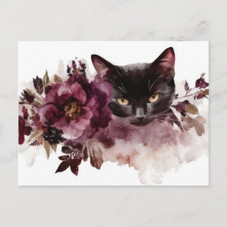 Cat Watercolor Postcard