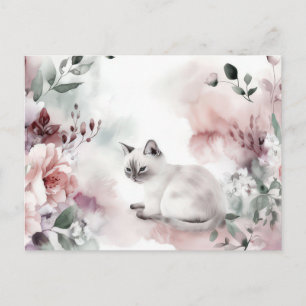 Cat Watercolor Postcard