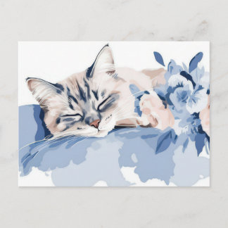 Cat Watercolor Postcard