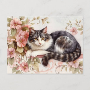 Cat Watercolor Postcard