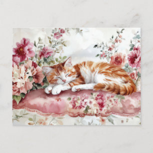 Cat Watercolor Postcard