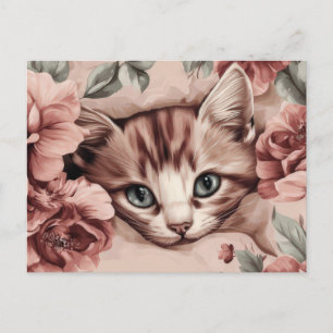Cat Watercolor Postcard