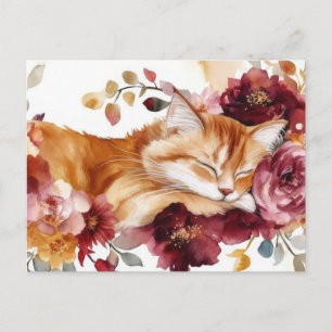 Cat Watercolor Postcard 