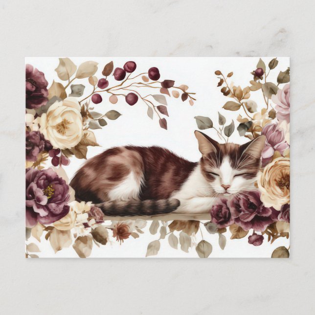 Cat Watercolor Postcard  (Front)