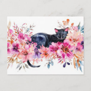 Cat Watercolor Postcard