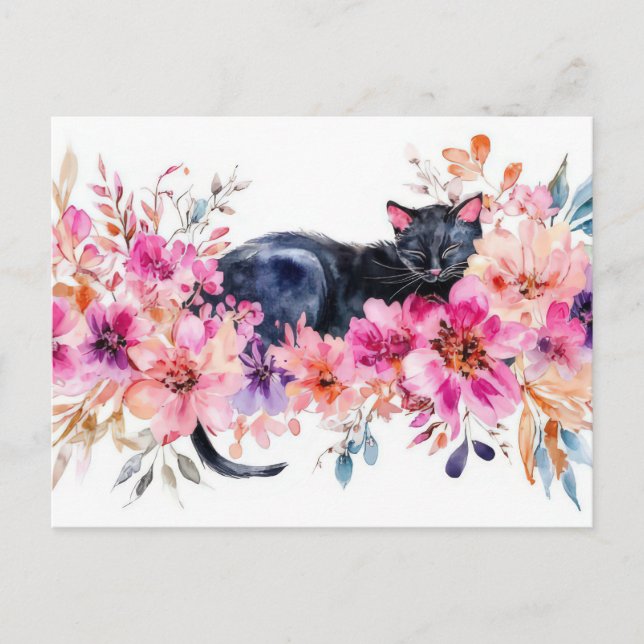 Cat Watercolor Postcard  (Front)