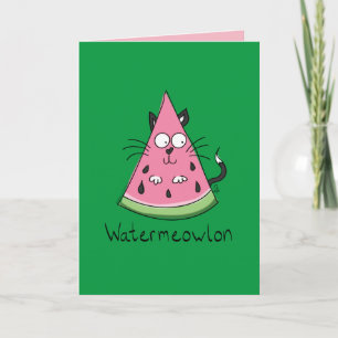 Cat Watermelon Cute Kid's Card
