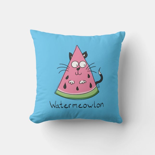 Cat Watermelon Cute Kid's Cushion (Front)