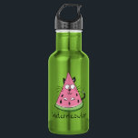 Cat Watermelon Kids Funny Cute 532 Ml Water Bottle<br><div class="desc">This adorable watermeowlon is here to say hello!  Perfect for a cat lover or watermelon fan or just a friend that likes to stay healthy,  eat fruit and laugh!  Also a cute design for kids,  children and cat lovers!</div>