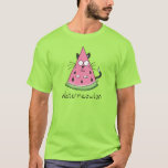 Cat Watermelon Kids Funny Cute T-Shirt<br><div class="desc">This adorable watermeowlon is here to say hello!  Perfect for a cat lover or watermelon fan or just a friend that likes to stay healthy,  eat fruit and laugh!  Also a cute design for kids,  children and cat lovers!</div>