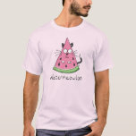 Cat Watermelon Kids Funny Cute T-Shirt<br><div class="desc">This adorable watermeowlon is here to say hello!  Perfect for a cat lover or watermelon fan or just a friend that likes to stay healthy,  eat fruit and laugh!  Also a cute design for kids,  children and cat lovers!</div>