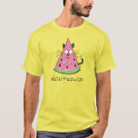 Cat Watermelon Kids Funny Cute T-Shirt<br><div class="desc">This adorable watermeowlon is here to say hello!  Perfect for a cat lover or watermelon fan or just a friend that likes to stay healthy,  eat fruit and laugh!  Also a cute design for kids,  children and cat lovers!</div>