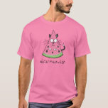 Cat Watermelon Kids Funny Cute T-Shirt<br><div class="desc">This adorable watermeowlon is here to say hello!  Perfect for a cat lover or watermelon fan or just a friend that likes to stay healthy,  eat fruit and laugh!  Also a cute design for kids,  children and cat lovers!</div>