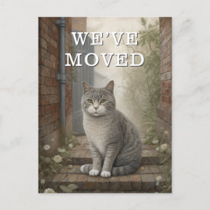Cat We Have Moved Moving Announcement Postcard