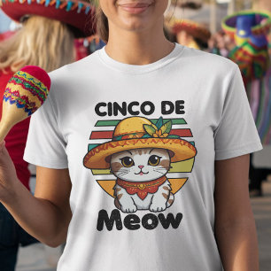 Cat Wearing a colourful sombrero T-Shirt